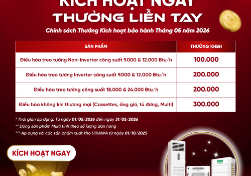 Chính sách Thưởng Kích hoạt bảo hành tháng 05 năm 2026: Kích hoạt ngay - Thưởng liền tay