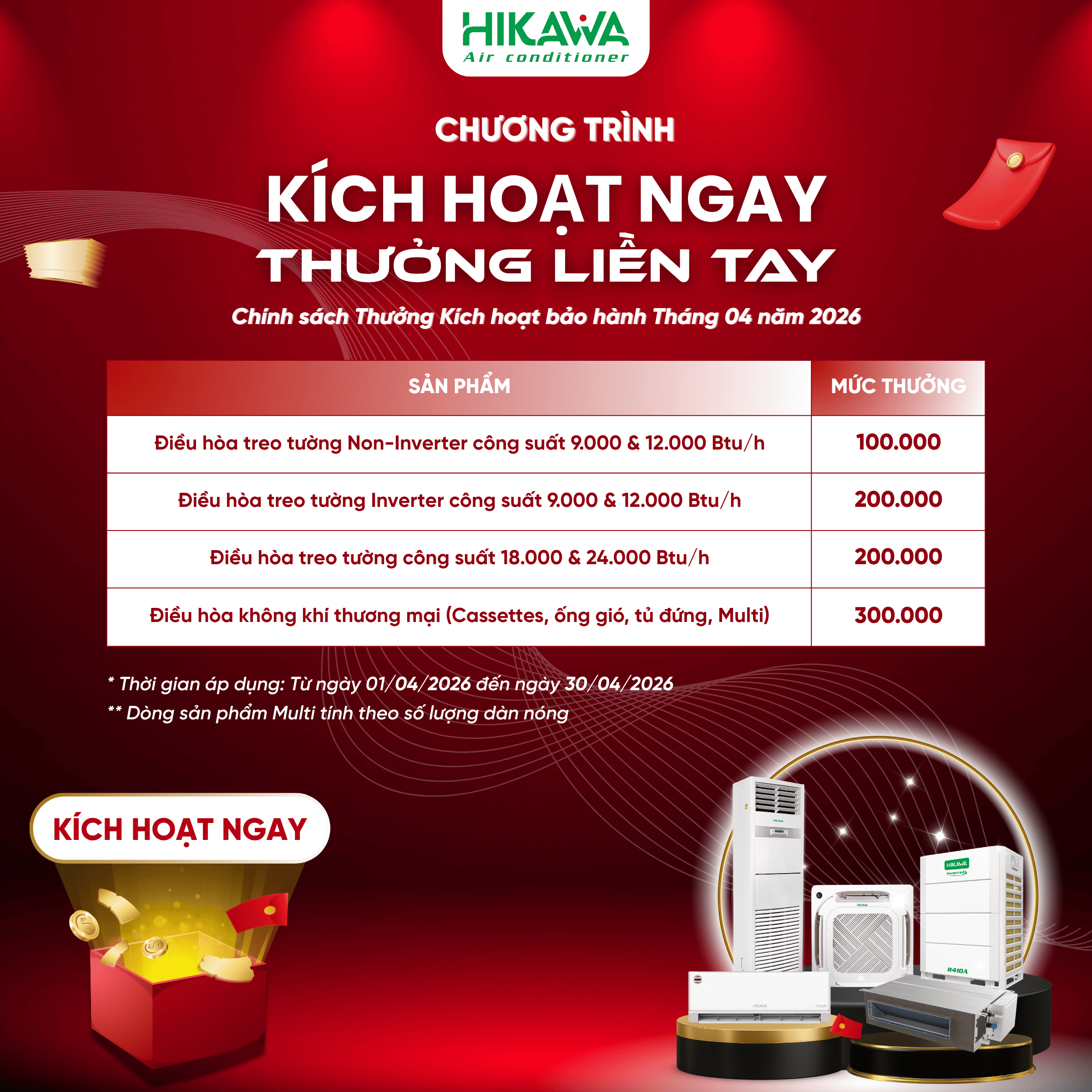 thưởng kích hoạt bảo hành tháng 04 năm 2026